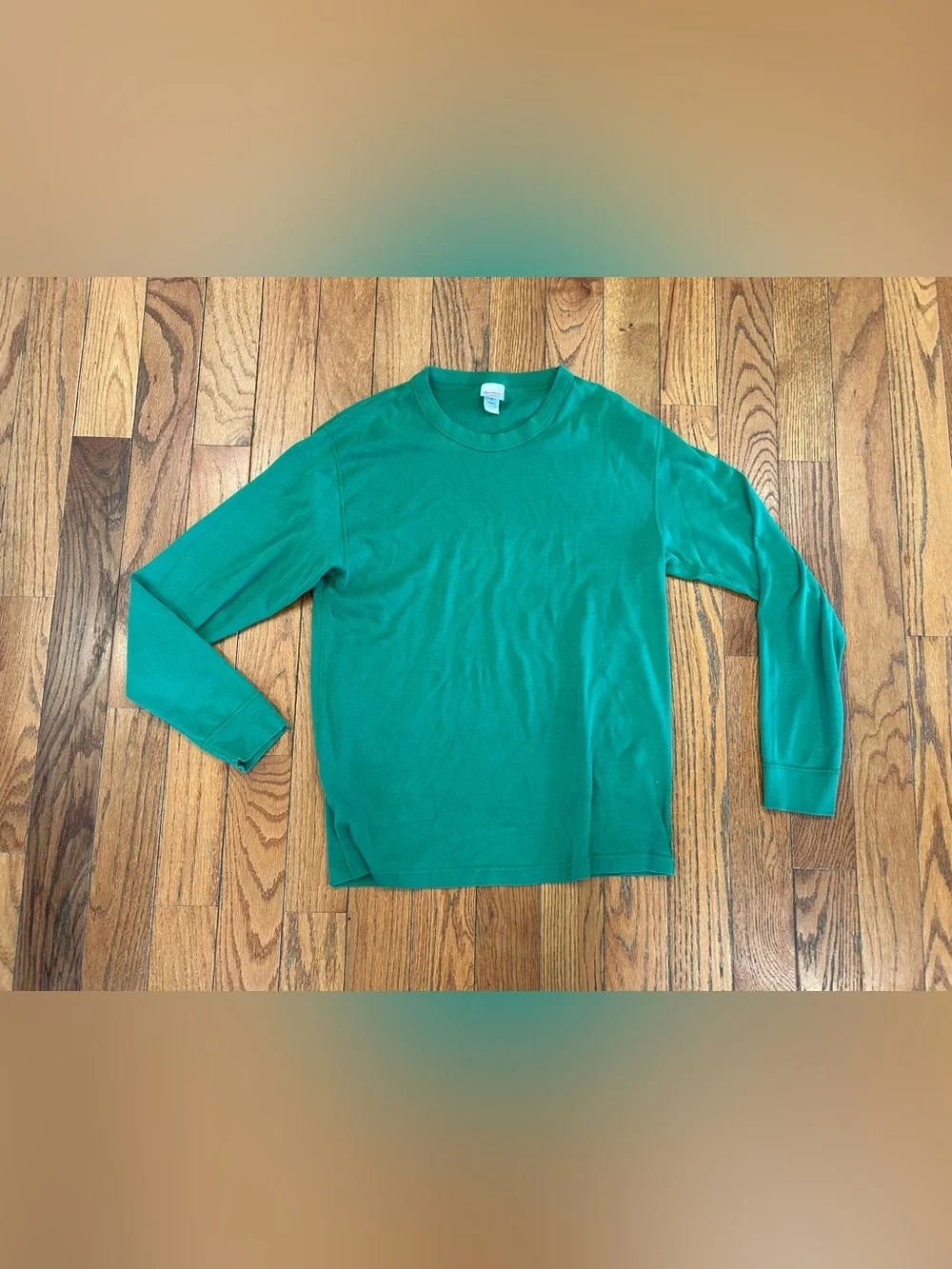 Hanna Andersson Adult L Large Green Organic Cotton Long Sleeve T-Shirt Tee Shirt